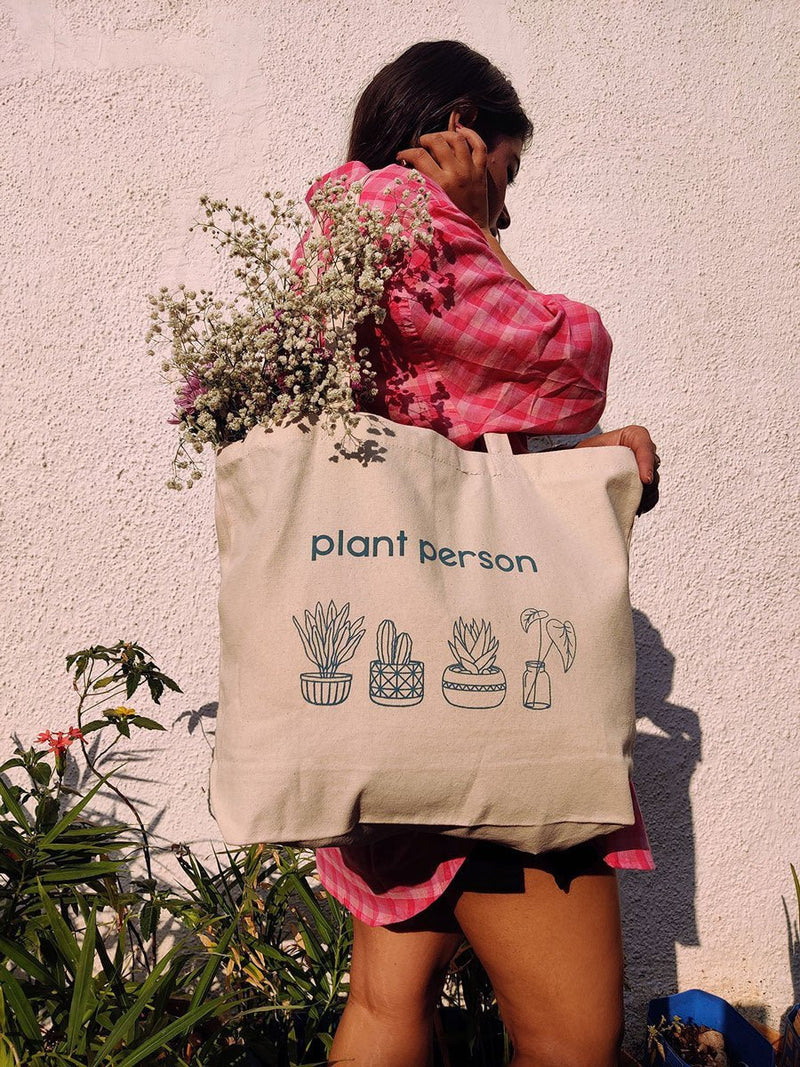 Buy Plant Person Canvas Tote Bag | Shop Verified Sustainable Tote Bag on Brown Living™