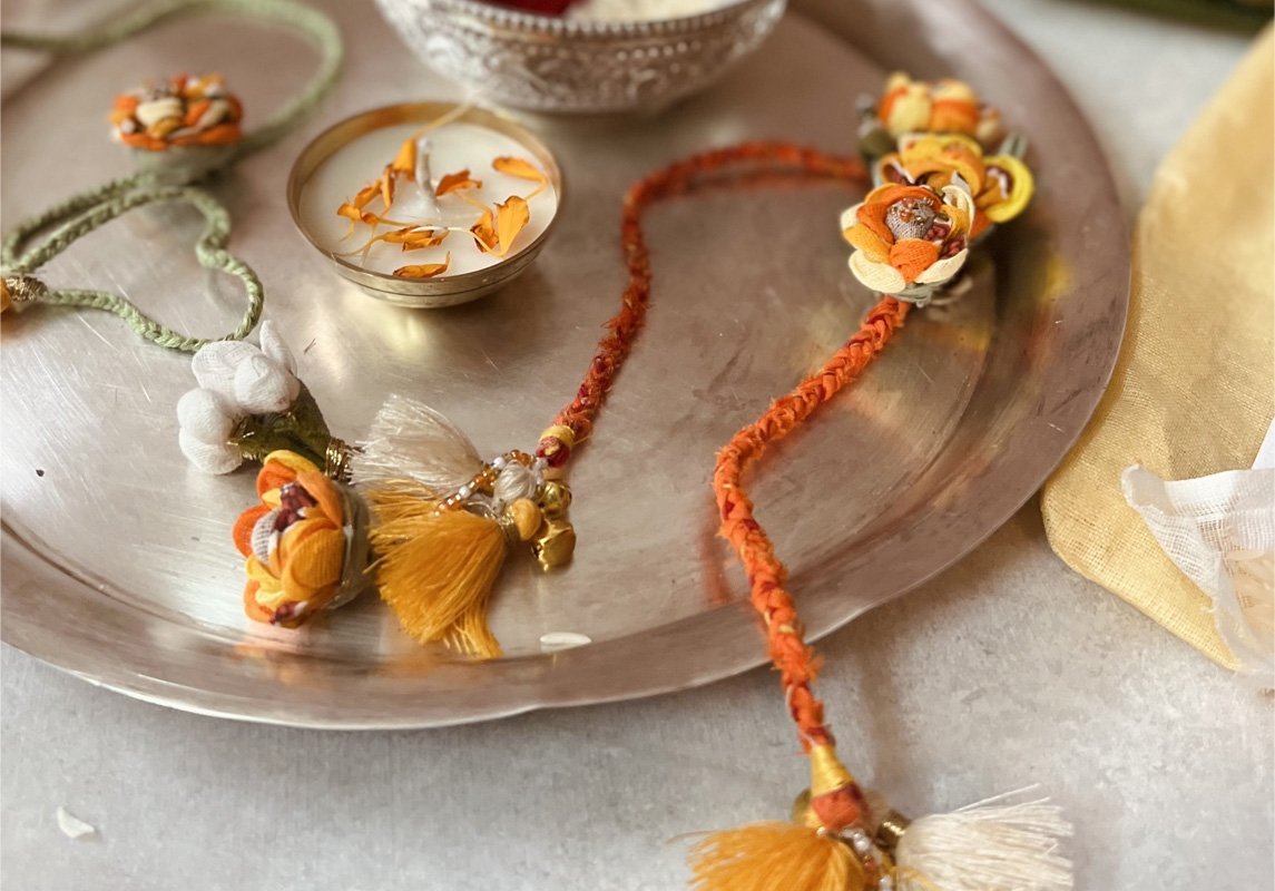 Plantable Beej Rakhi and Lumba - Genda - Set of 2 | Verified Sustainable by Brown Living™