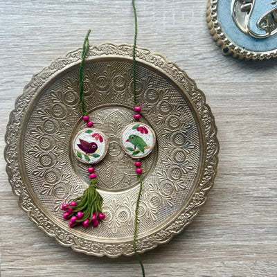 Plantable Lovebirds Rakhi and Lumba - Set of 2 – Rakhi on Brown Living™. SKU: GRERA09. Img 3.