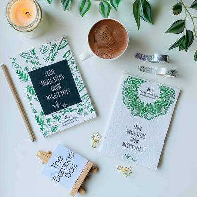 Plantable Notebook | Handmade Recycled Paper | Seed Cover Notepad – Notebooks & Notepads on Brown Living™. SKU: TBB - 57. Img 1.
