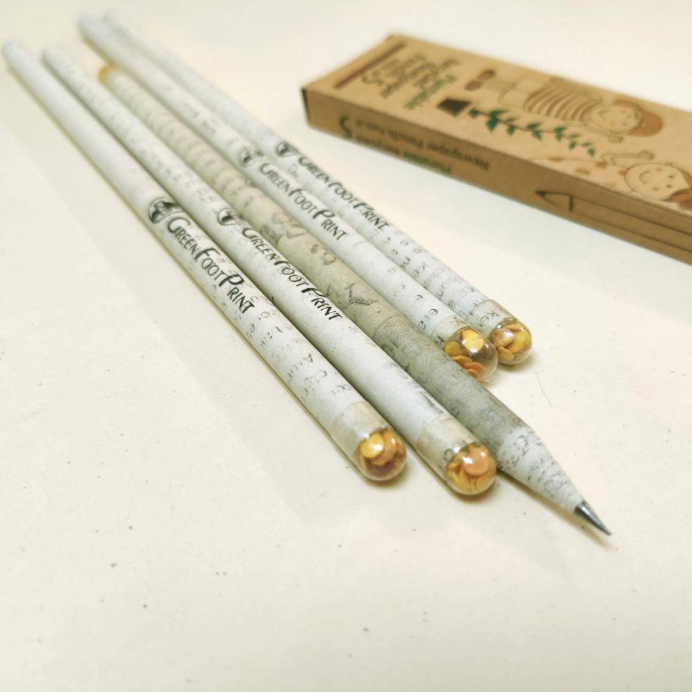 Plantable Recycled News paper Seed Pencils - Pack of 10 pencils | Verified Sustainable by Brown Living™