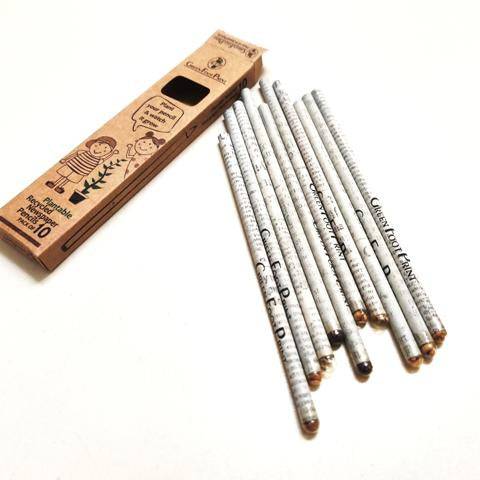 Plantable Recycled News paper Seed Pencils - Pack of 10 pencils | Verified Sustainable by Brown Living™