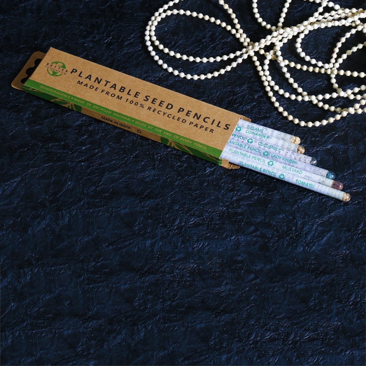 Plantable Seed Pencils made of Recycled Newspaper - Pack of 6 Pencils | Verified Sustainable by Brown Living™