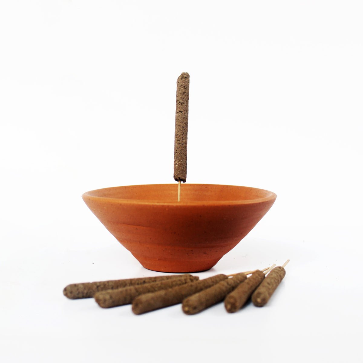 Plato' Incense Stick Stand with Pure Dhuna (Natural Resin) - 100pcs | Verified Sustainable by Brown Living™