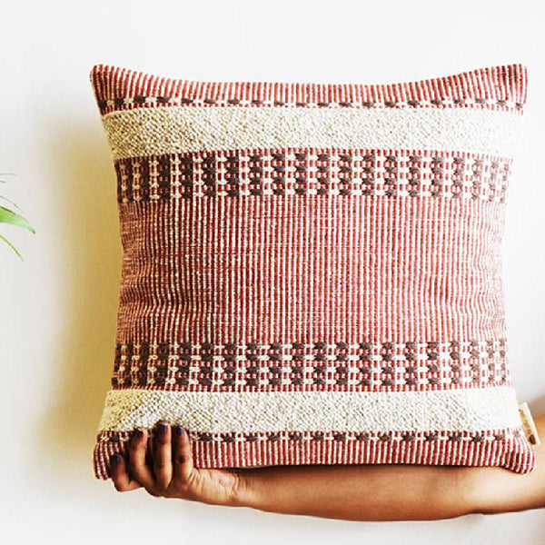 Playful Textured Stripes Cushion Cover | Verified Sustainable by Brown Living™