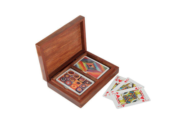 Buy Playing Cards Set of 2 in Handmade Wooden Storage Box | Shop Verified Sustainable Learning & Educational Toys on Brown Living™