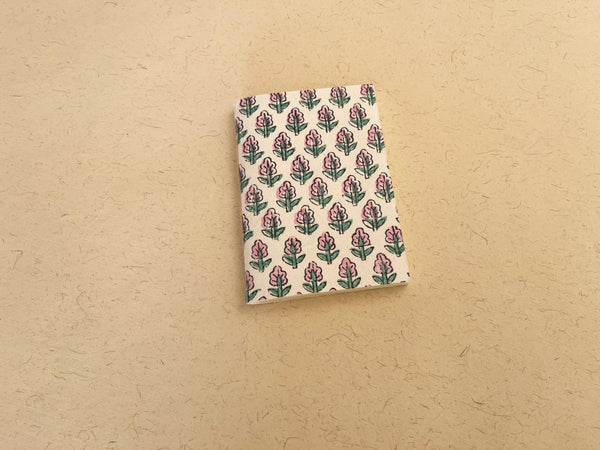 Buy Pocket - size handmade Tulip block print journal | Eco - friendly notebook, Sustainable, Upcycled cotton rag paper | Shop Verified Sustainable Notebooks & Notepads on Brown Living™