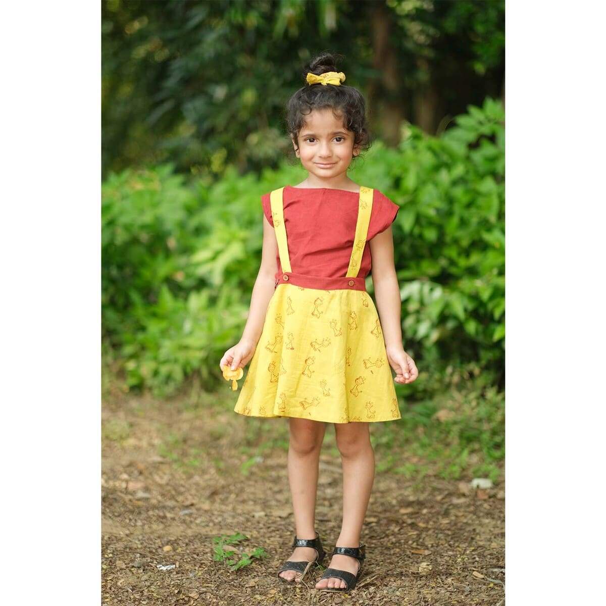 Pooh Skirt Set For Girls | Verified Sustainable by Brown Living™