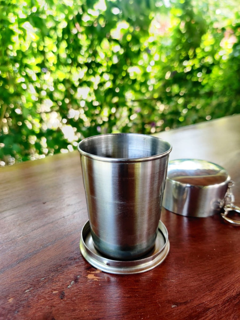Buy Portable Steel Cup | Foldable Collapsible Reusable | Shop Verified Sustainable Cutlery on Brown Living™