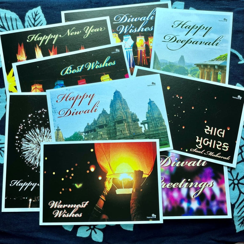 Buy Postcards of Diwali | Pack of 9 | Shop Verified Sustainable Post Cards on Brown Living™