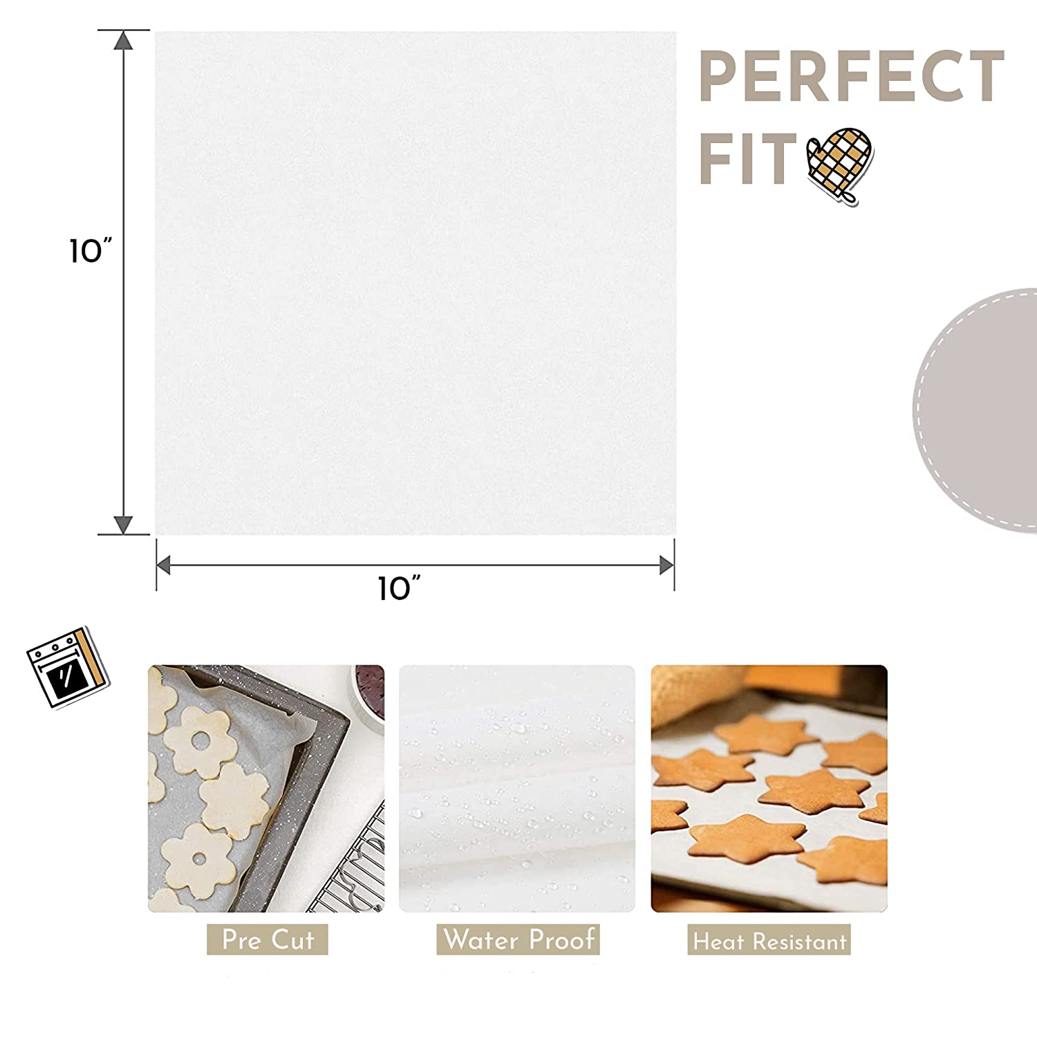 Precut 10x10 Inch Square Butter Paper Sheets - 200 | Verified Sustainable by Brown Living™