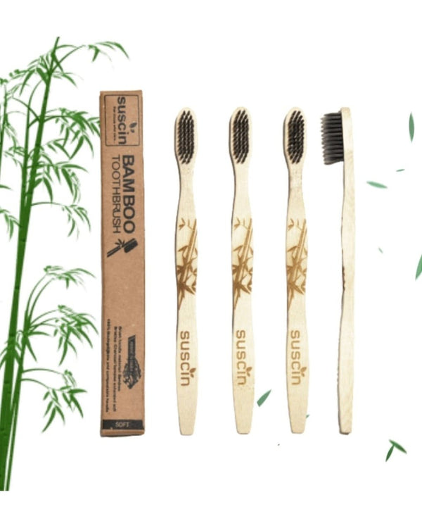 Buy Premium Bamboo AQUILA Toothbrush Set of 4 | Shop Verified Sustainable Products on Brown Living