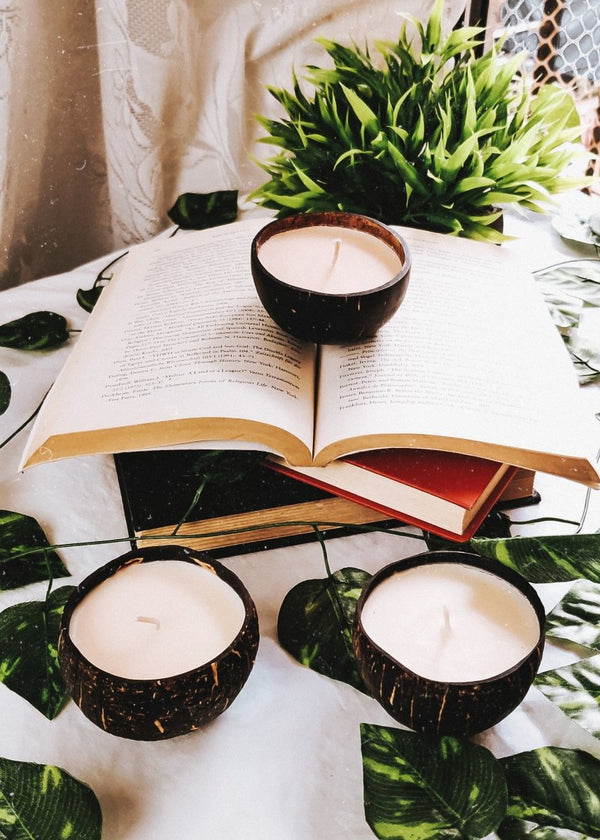 Buy Premium Coconut shell soy wax candle- Set of 2 | Shop Verified Sustainable Candles & Fragrances on Brown Living™