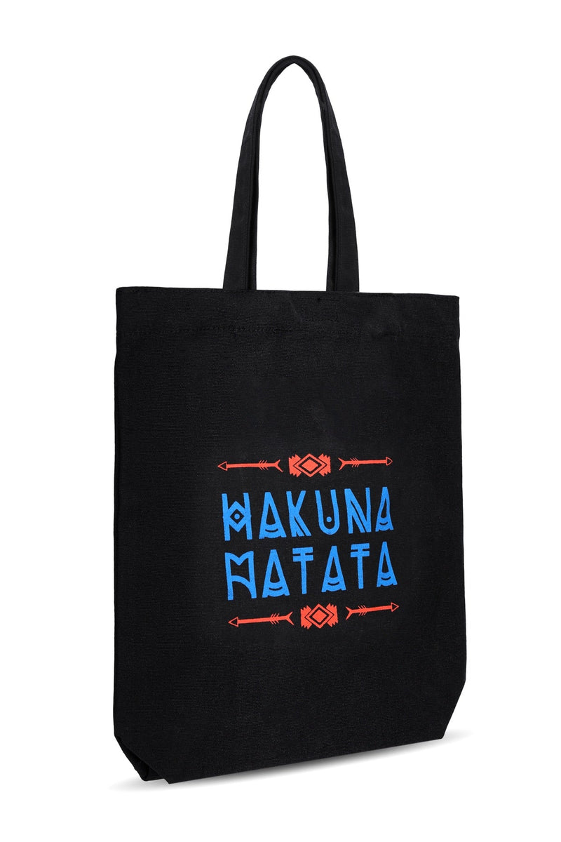 Premium Cotton Canvas Tote Bag- Hakuna Matata Black | Verified Sustainable Tote Bag on Brown Living™