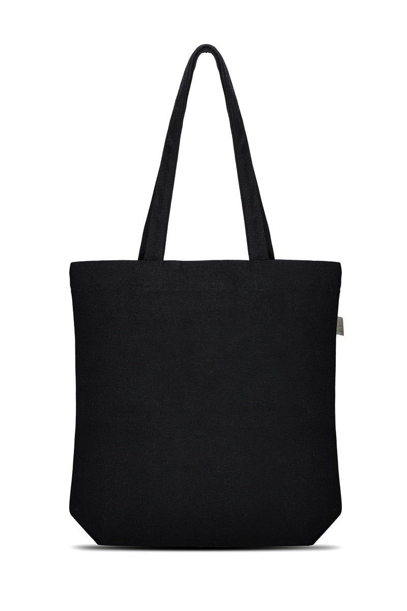 Premium Cotton Canvas Tote Bag- Namaste Black | Verified Sustainable Tote Bag on Brown Living™