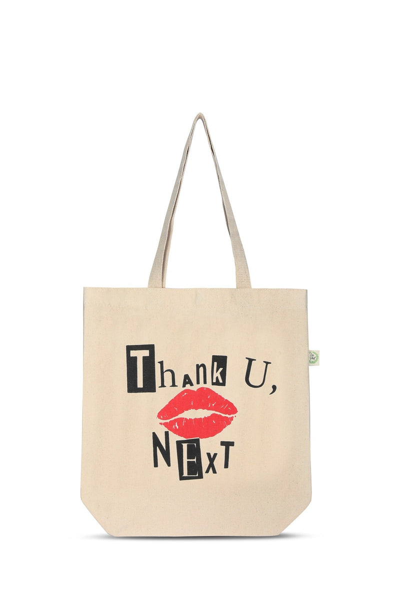 Premium Cotton Canvas Tote Bag- Thank You White | Verified Sustainable Tote Bag on Brown Living™