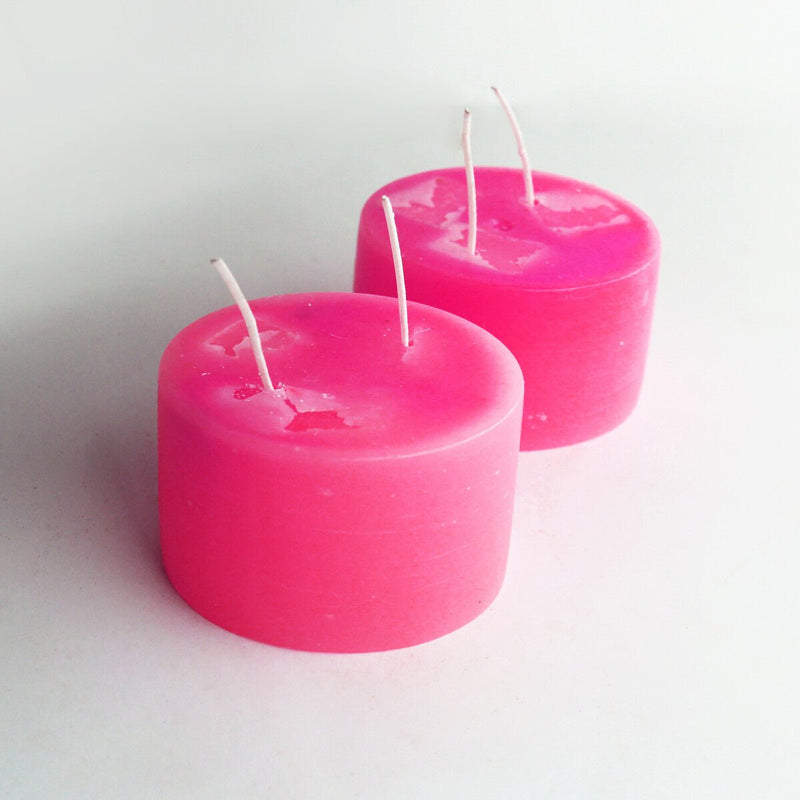 Buy Premium, Perfumed Pink Pillar Candle- Set Of 2 | Shop Verified Sustainable Products on Brown Living