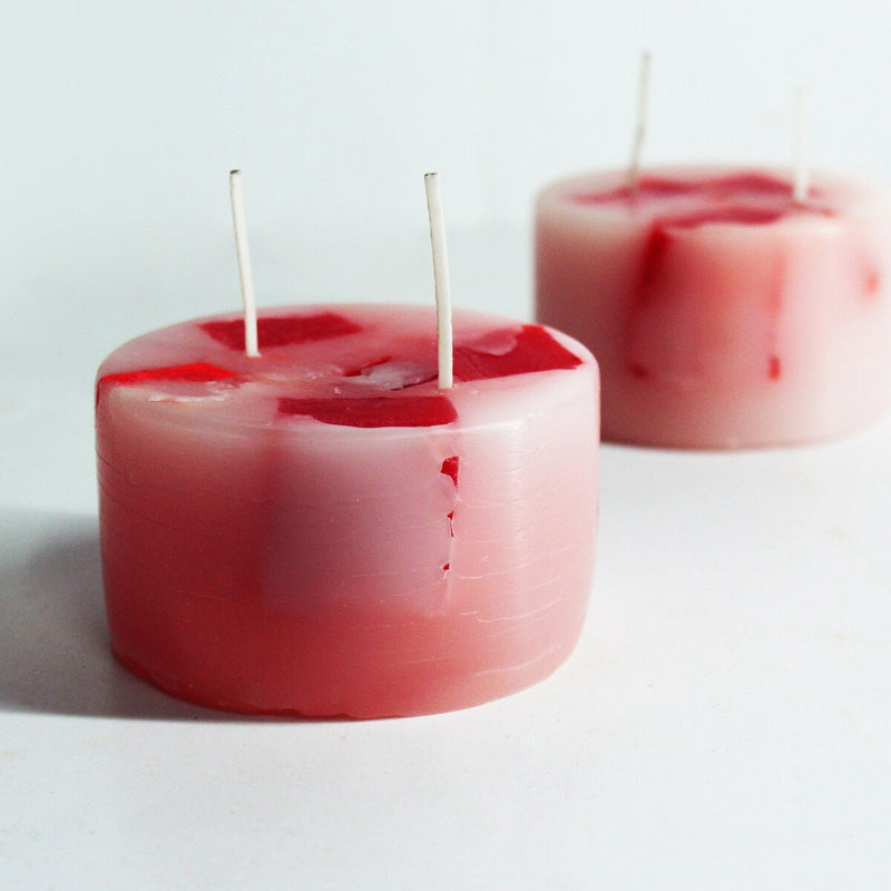 Buy Premium, Perfumed Red Pillar Candle- Set Of 2 | Shop Verified Sustainable Products on Brown Living