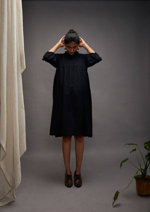 Buy Pretty Pintuck Dress - Black | Shop Verified Sustainable Womens Dress on Brown Living™