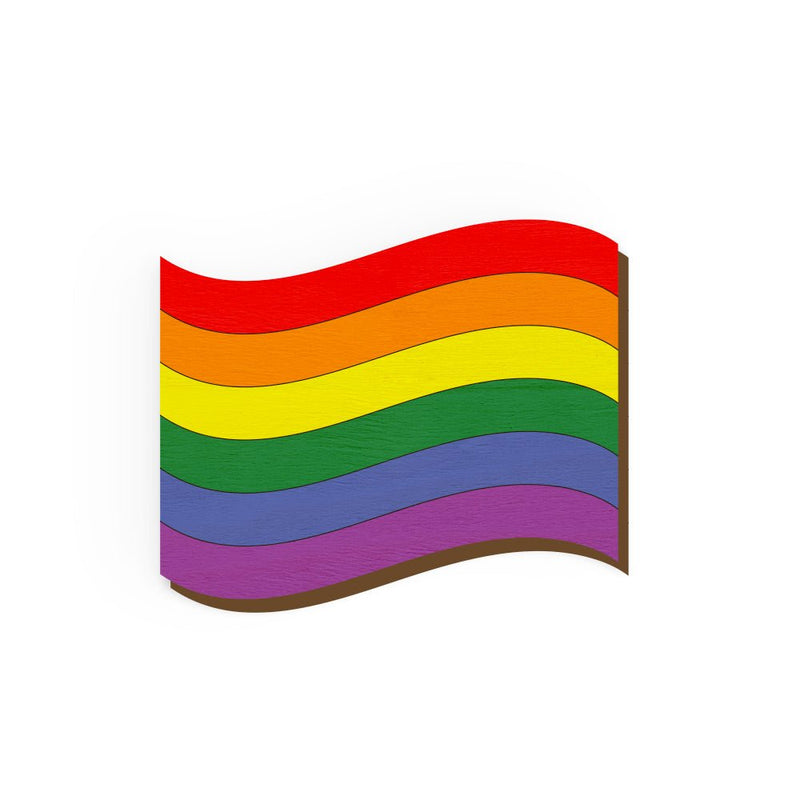 Buy Pride Flag Hand Painted Wooden Pin | Shop Verified Sustainable Travel Accessories on Brown Living™