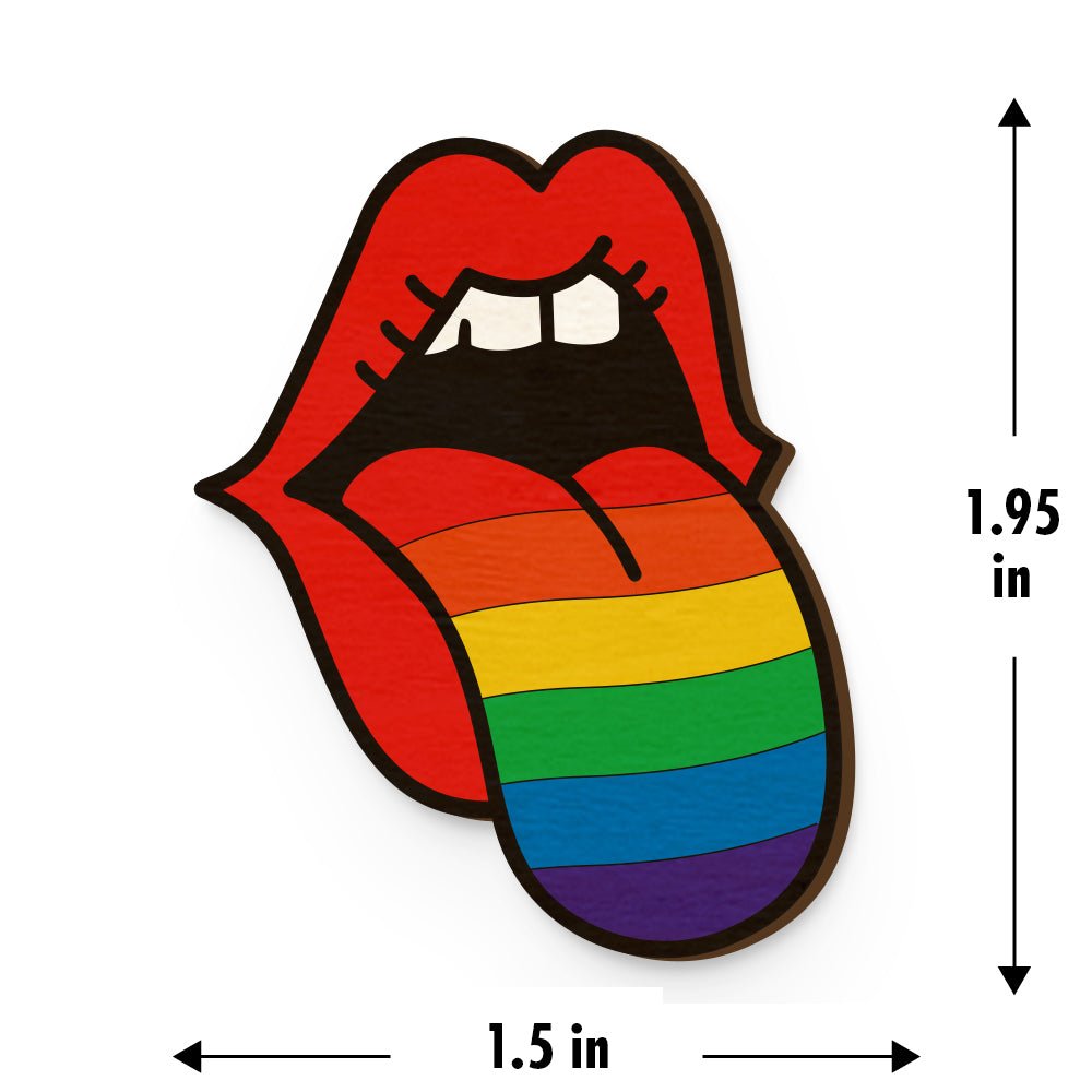 Pride Tongue Hand Painted Wooden Magnet | Verified Sustainable by Brown Living™