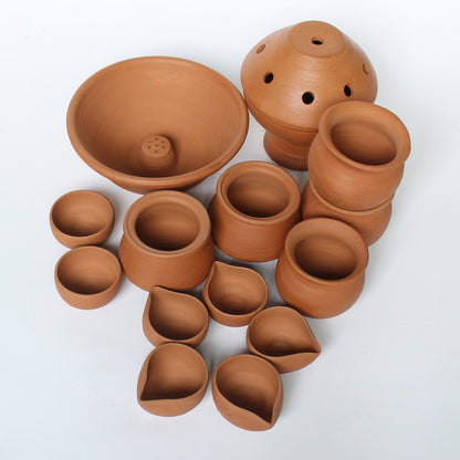 Puja Kit - Assorted Combitions of Terracotta Products | Verified Sustainable by Brown Living™