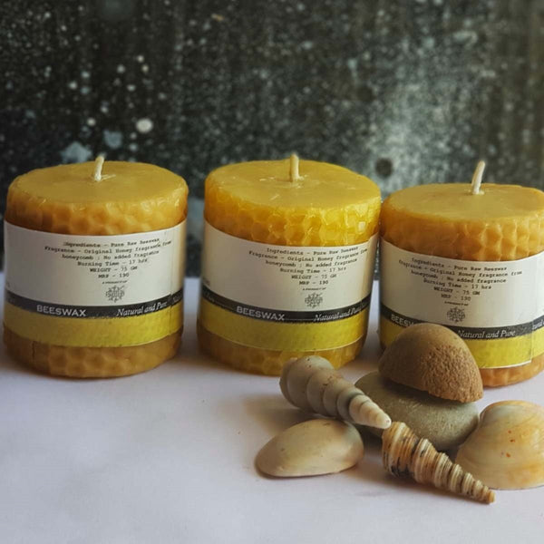 Buy Pure Beeswax Candle | Wish Inspirational series pack of 3 | Shop Verified Sustainable Products on Brown Living
