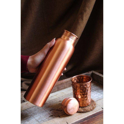 Pure Copper Bottle with FREE Cotton Bag | Verified Sustainable by Brown Living™