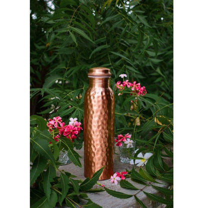 Pure Hammered Copper Bottle | FREE Cotton bag - Taal Mell | Verified Sustainable by Brown Living™