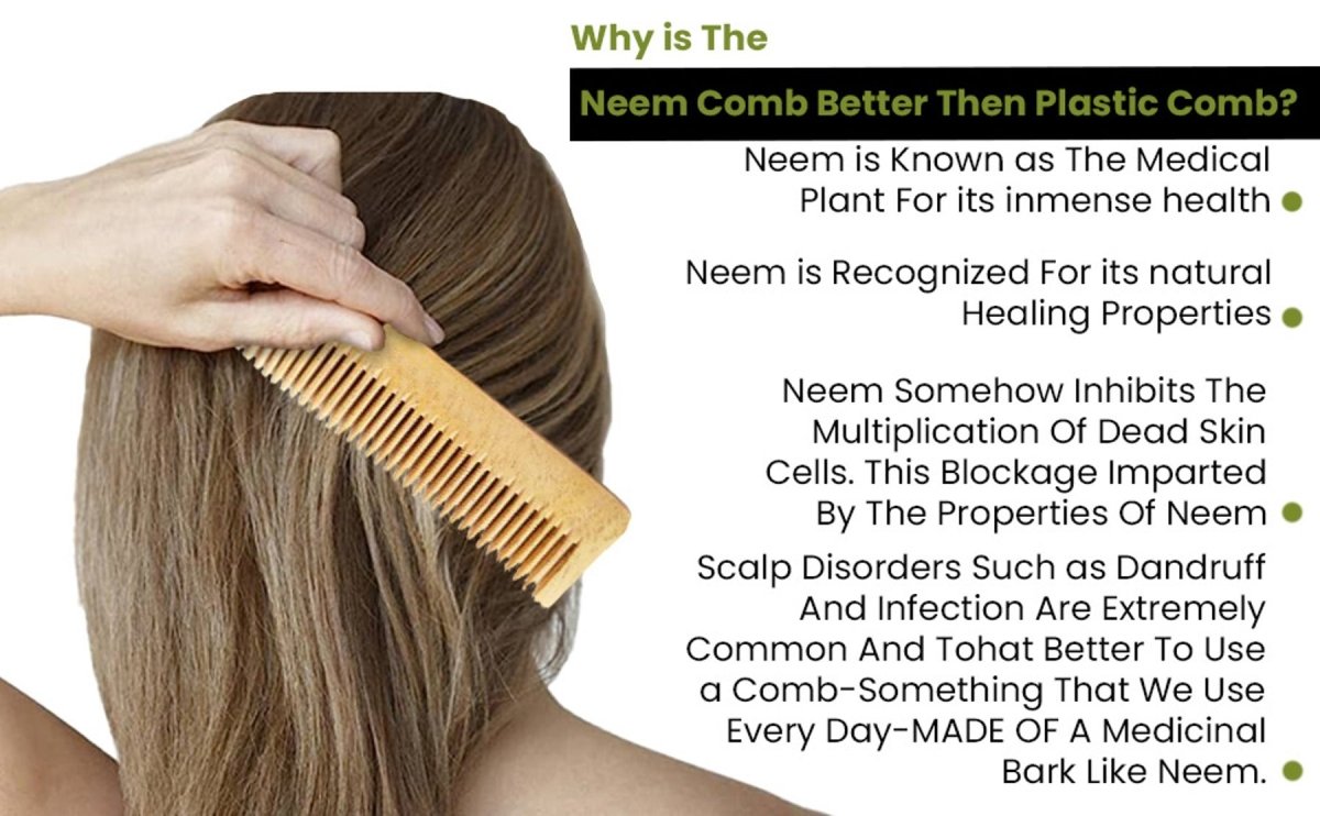 Pure Kacchi Neem Wood Comb Detangle 5.5 | Verified Sustainable by Brown Living™