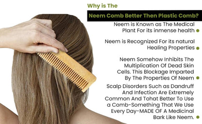 Pure Kacchi Neem Wood Comb Detangle 5.5 | Verified Sustainable by Brown Living™