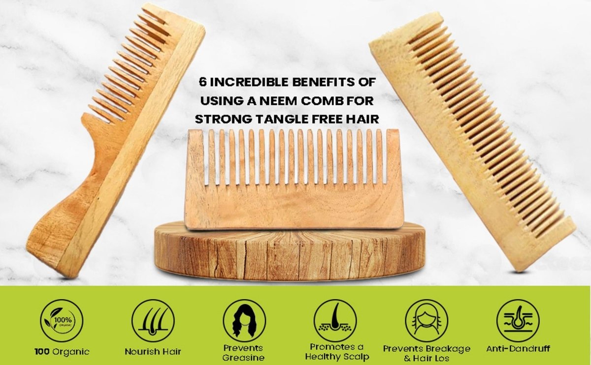 Pure Kacchi Neem Wood Comb Detangle 5.5 | Verified Sustainable by Brown Living™