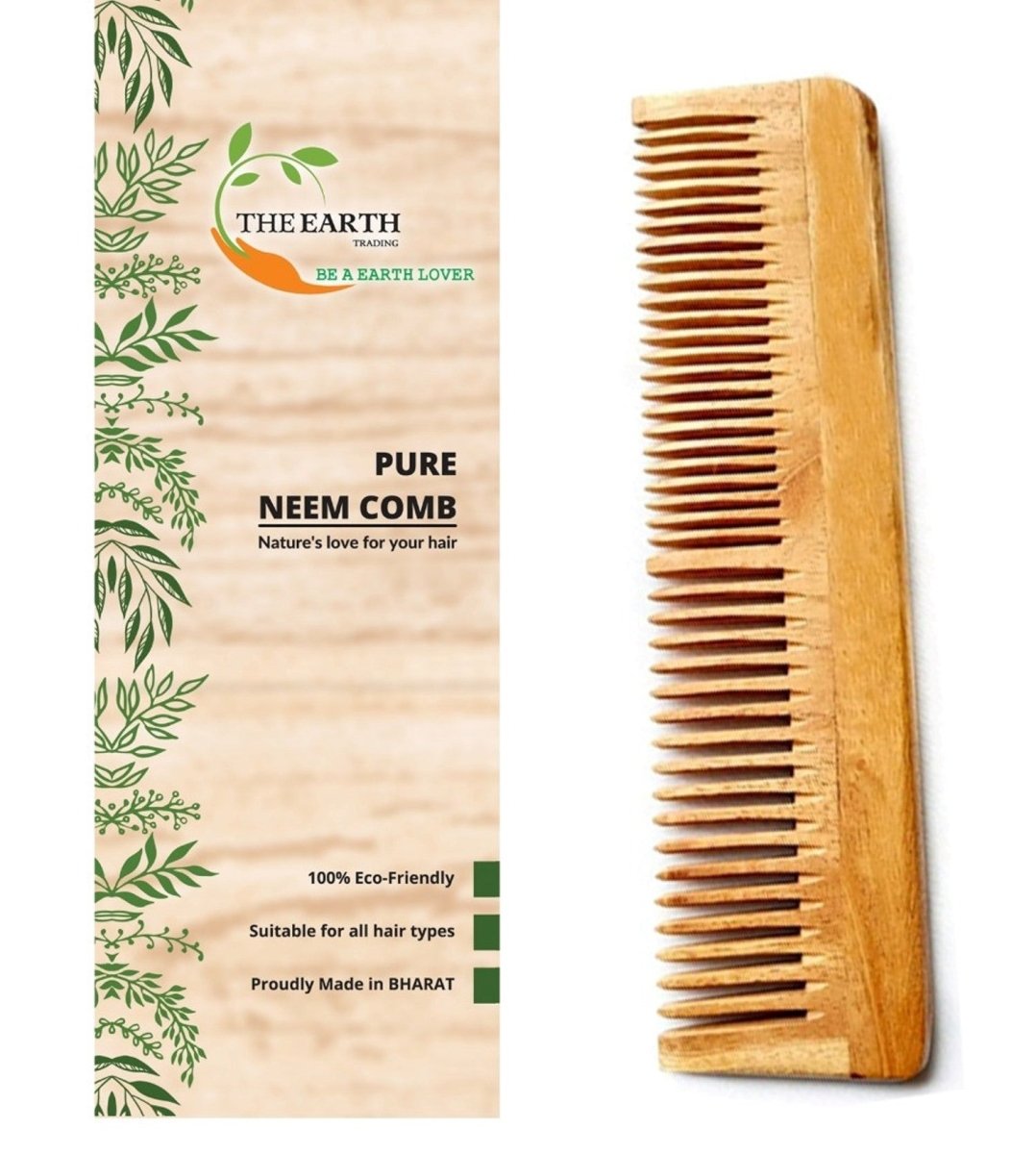 Pure Kacchi Neem Wood Comb Pack Combo - 01 (Pack of 2) | Verified Sustainable by Brown Living™