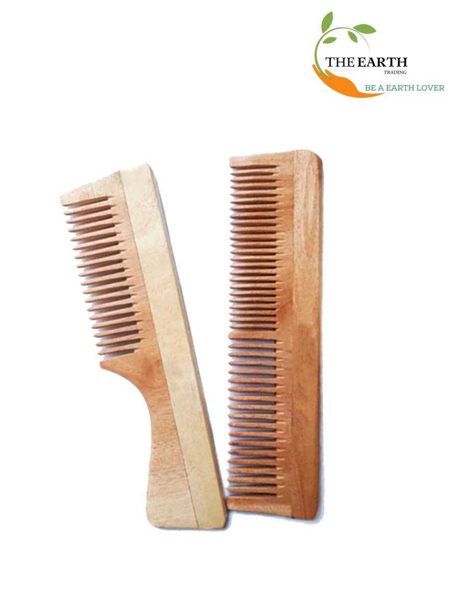 Pure Kacchi Neem Wood Comb Pack Combo - 03 (Pack of 2) | Verified Sustainable by Brown Living™