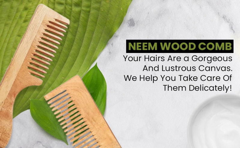Pure Kacchi Neem Wood Detangle Comb Full Length | Verified Sustainable Hair Comb on Brown Living™