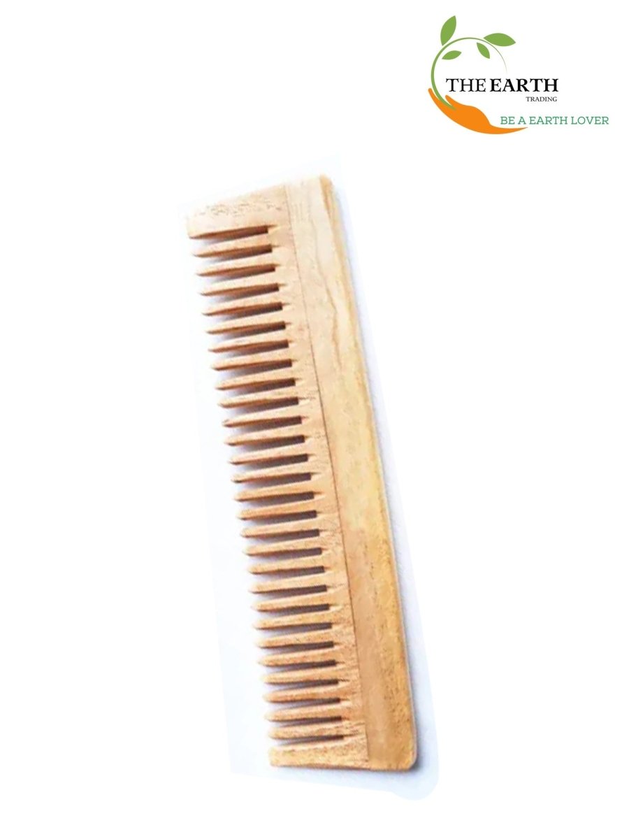 Pure Kacchi Neem Wood Detangle Comb Full Length | Verified Sustainable by Brown Living™