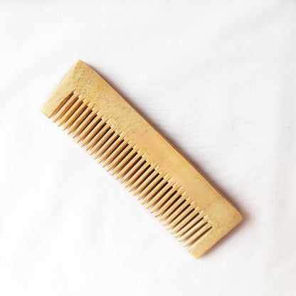 Pure Kacchi Neem Wood Pocket Size Comb | Verified Sustainable by Brown Living™