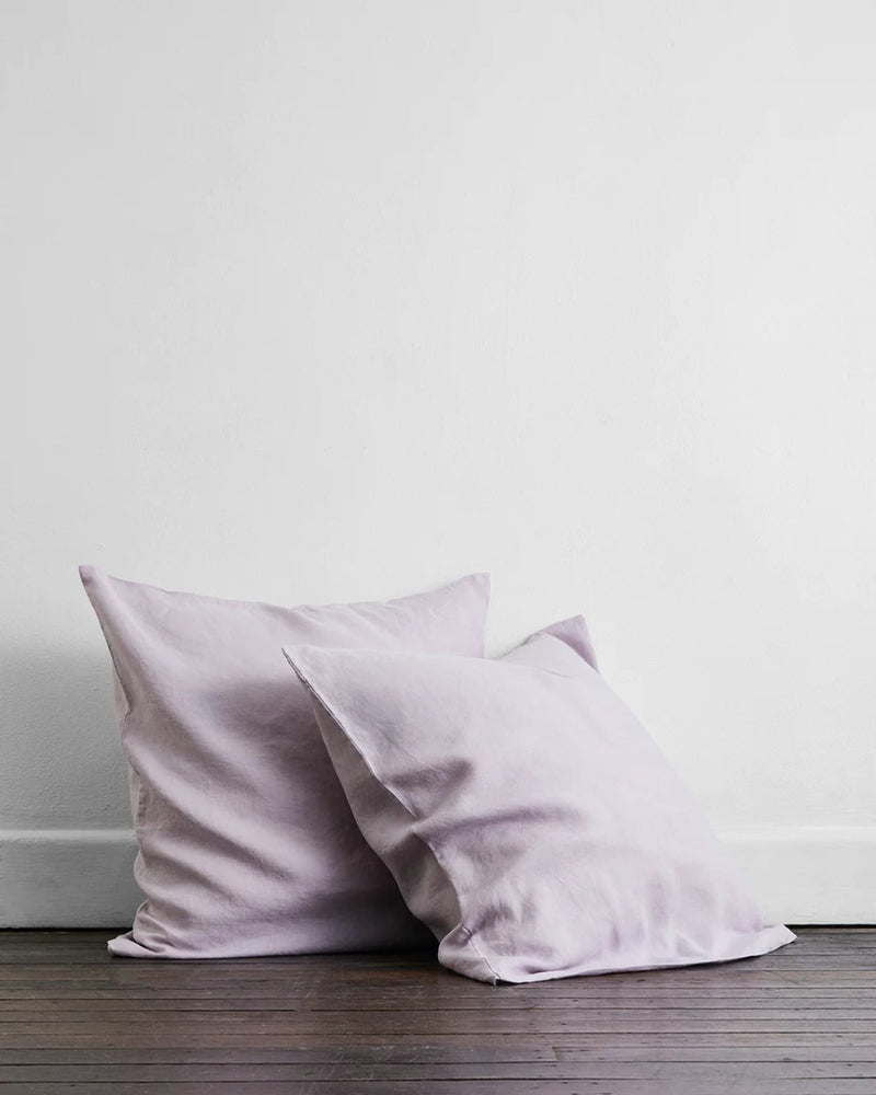 Buy Pure Linen Cushion Cover | Set of 2 |Lilac | Shop Verified Sustainable Covers & Inserts on Brown Living™