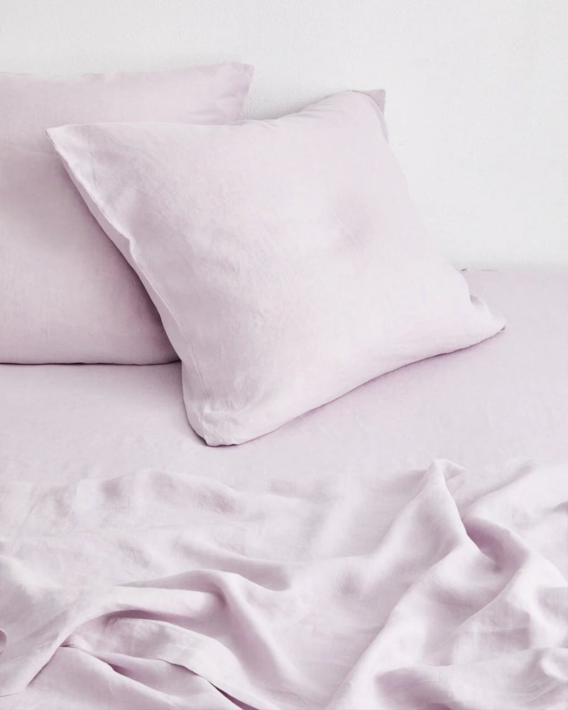 Buy Pure Linen Cushion Cover | Set of 2 |Lilac | Shop Verified Sustainable Covers & Inserts on Brown Living™