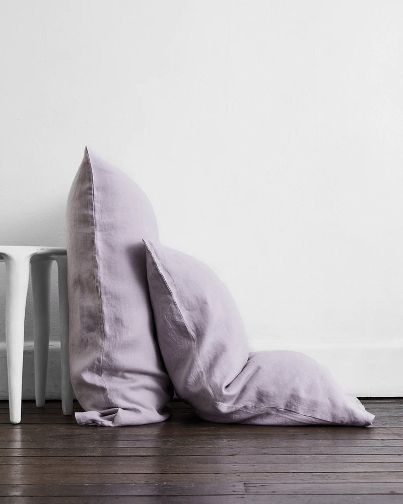Buy Pure Linen Pillow Cover | Set of 2 |Lilac | Shop Verified Sustainable Products on Brown Living