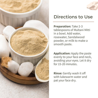 Pure Multani Mitti Face Pack for Exfoliation & Clear Skin - 150g – Body Bathing Powder on Brown Living™. SKU: EEFMMSQG150. Img 4.