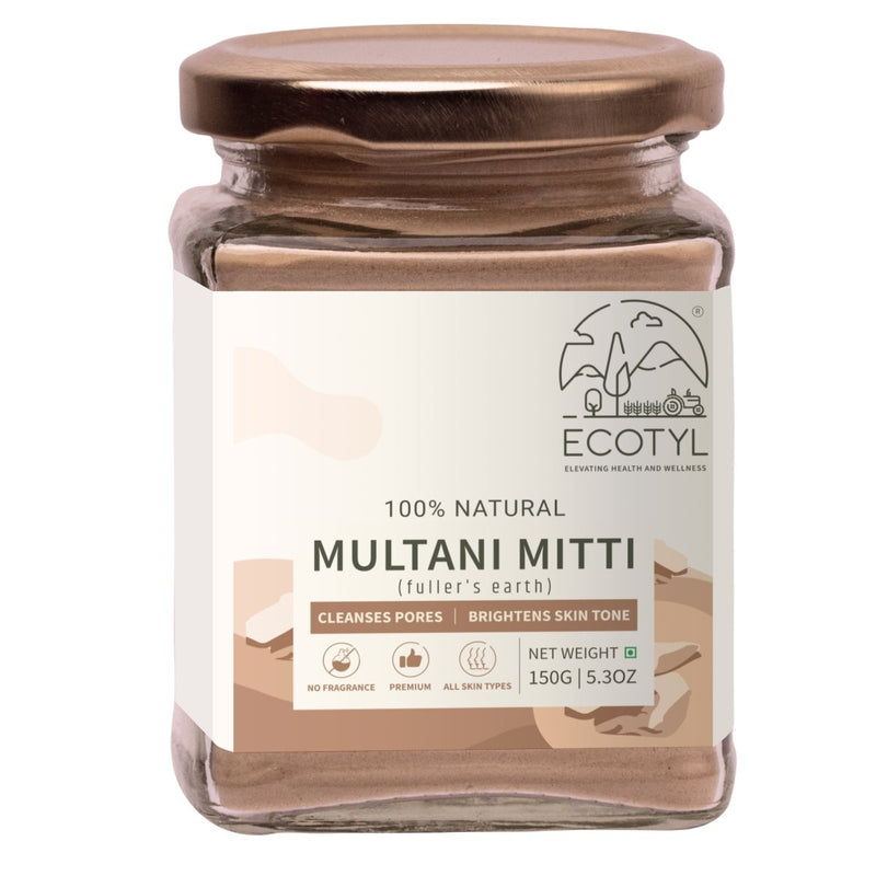 Buy Pure Multani Mitti Face Pack for Exfoliation & Clear Skin- 150g | Shop Verified Sustainable Body Bathing Powder on Brown Living™