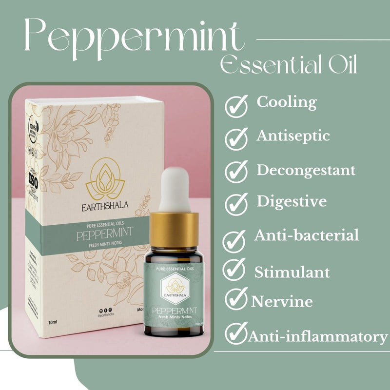 Buy Peppermint Oil 10ml - Pain Relief, Mental Focus, Stress Reduction | Shop Verified Sustainable Essential Oils on Brown Living™