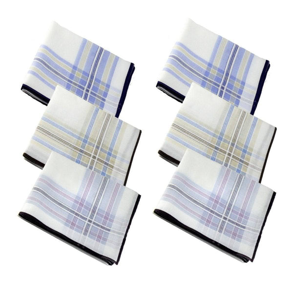 Buy Pure Premium Cotton Handkerchief With Colored Stripes - Pack Of 6 | Shop Verified Sustainable Handkerchiefs on Brown Living™