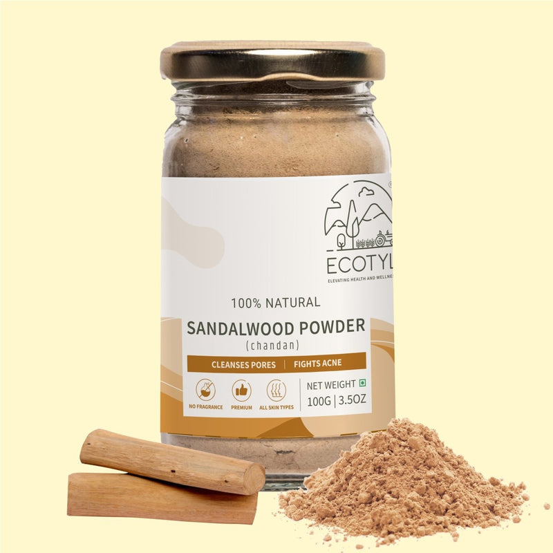 Buy Pure Sandalwood Powder | Skin Brightening & Pore Cleansing- 100g | Shop Verified Sustainable Body Bathing Powder on Brown Living™