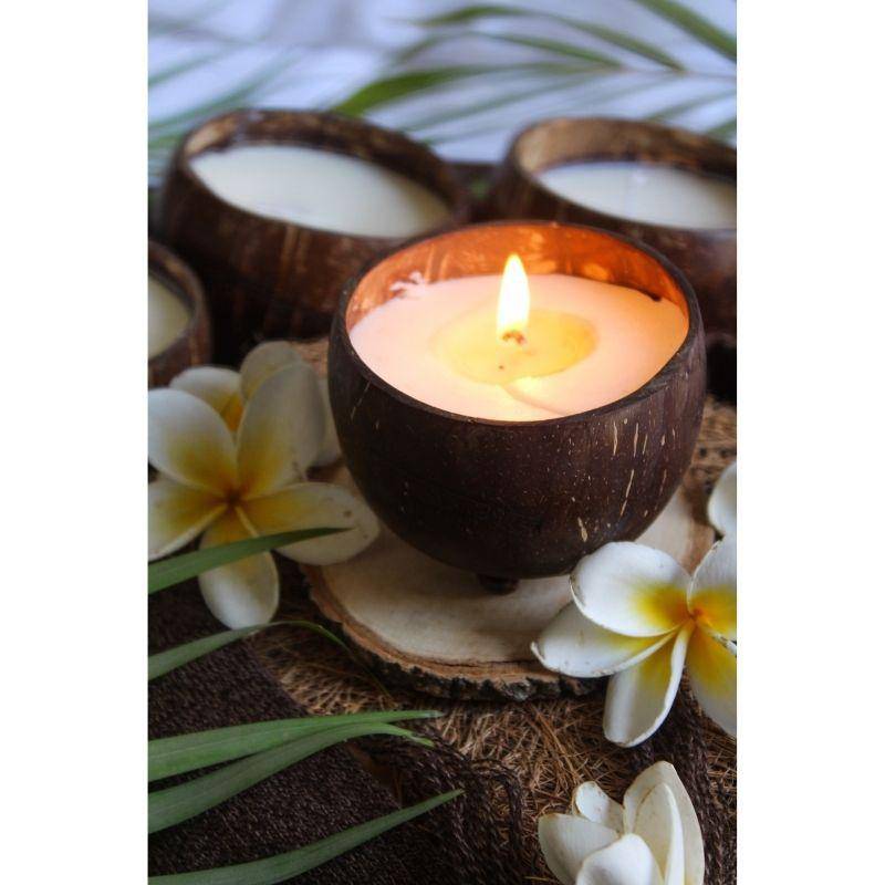 Buy Pure Soy Wax - Crystal Vanilla Aromatic Candle in Reusable Coconut Shell & Cotton Wick | Shop Verified Sustainable Candles & Fragrances on Brown Living™