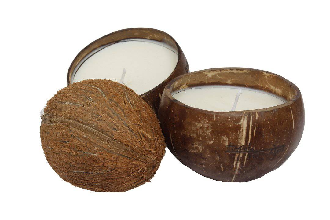 Pure Soy Wax - Mystery Aromatic Candle in Reusable Coconut Shell & Cotton Wick | Verified Sustainable by Brown Living™