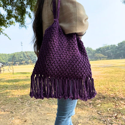 Purple Hobo Handmade Bag | Verified Sustainable by Brown Living™