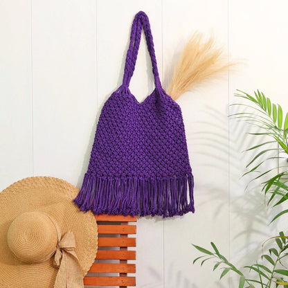 Purple Hobo Handmade Bag | Verified Sustainable by Brown Living™