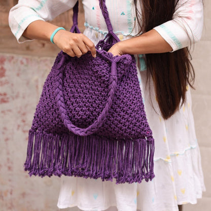 Purple Hobo Handmade Bag | Verified Sustainable by Brown Living™